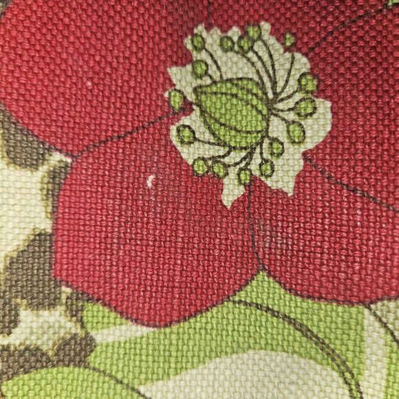 Y2K Relic Fossil Leopard Floral Bag Purse Wooden Handles Crossbody Denim Canvas - Picture 12 of 16